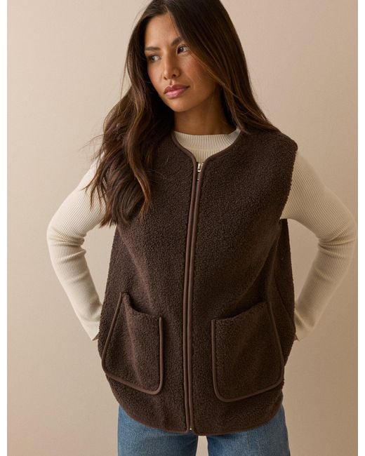 Nobody's Child Brown Chocolate Borg Gilet