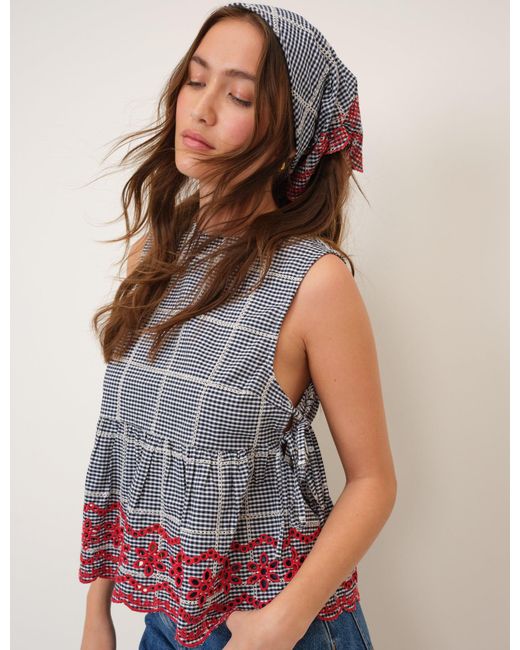 Nobody's Child Blue Gingham Scarf
