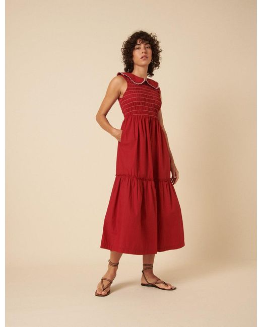 Nobody's Child Ruched Collar Tiered Teresa Midi Dress