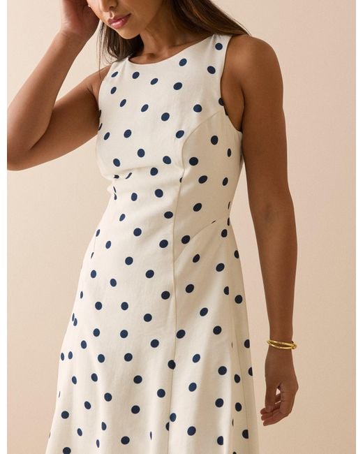 Nobody's Child Natural And Polka Dot Reign Midi Dress