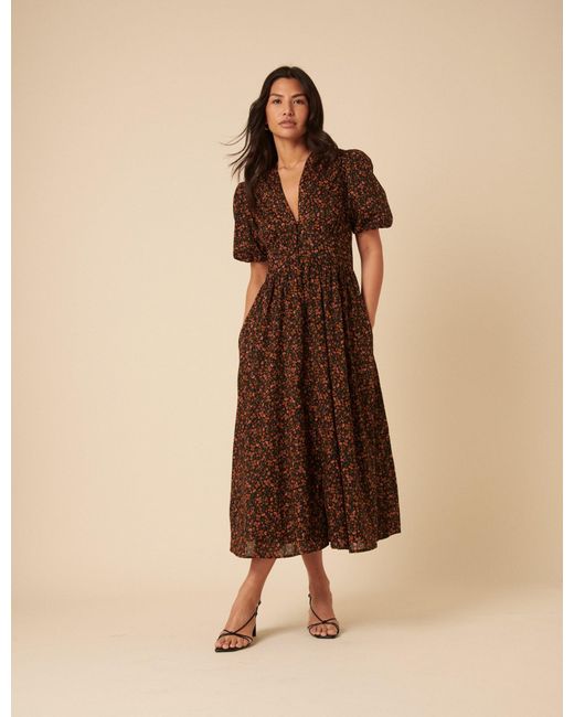 Nobody's Child Natural Ditsy Foral Starlight Midi Dress