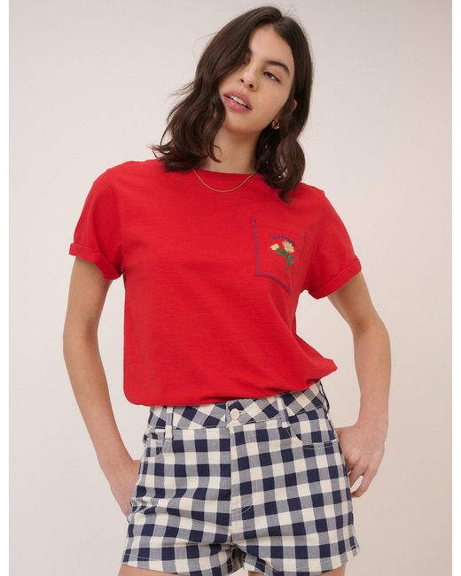 Nobody's Child Natural Denim Gingham Mini Shorts