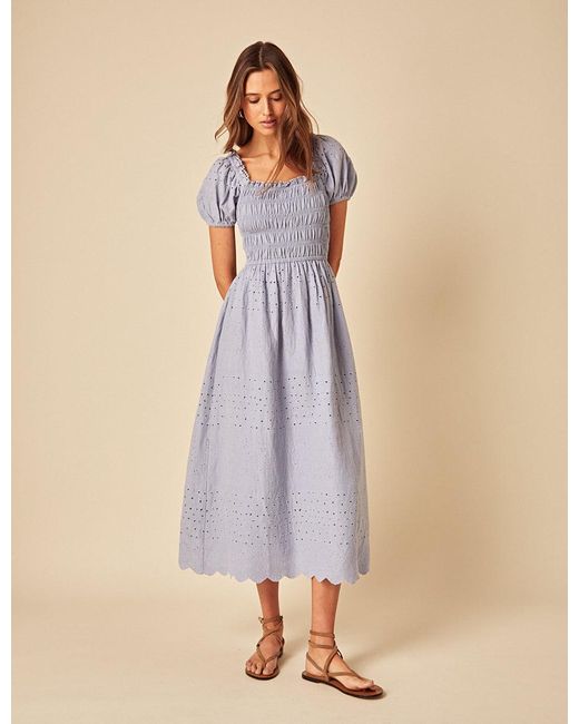 Nobody's Child Natural Broderie Anglaise Sophia Midi Dress