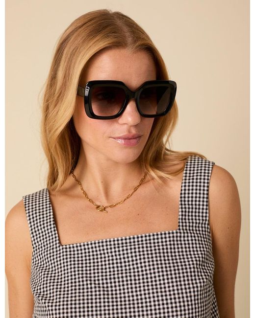 Nobody's Child Black Square Maia Sunglasses