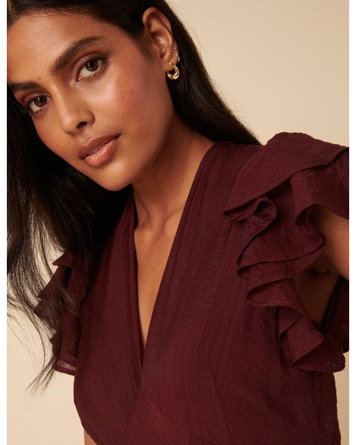 Nobody's Child Natural Frill Sleeve Layla Midi Dress