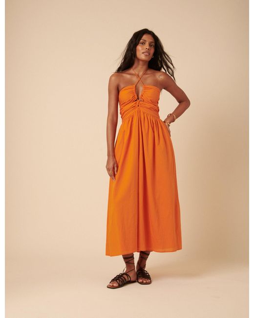 Nobody's Child Orange Poppy Delevingne Paula Midi Dress