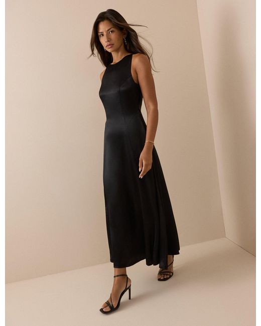 Nobody's Child Natural Satin Reign Midi Dress