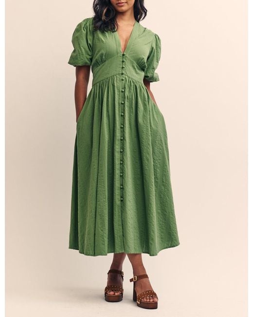 green gingham starlight midi dress Green Gingham Starlight Midi Dress main image 1