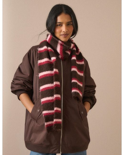 Nobody's Child Brown And Striped Skinny Scarf