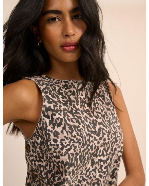 Nobody's Child Brown Leopard Print Denim Izzie Mini Dress
