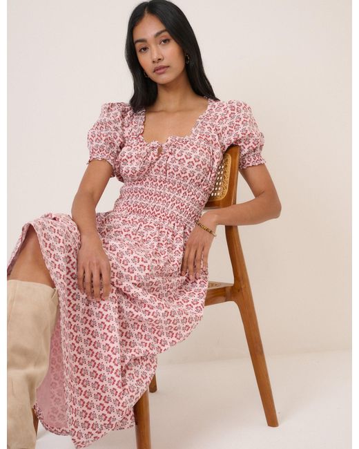 Nobody's Child Pink Floral Tula Midi Dress