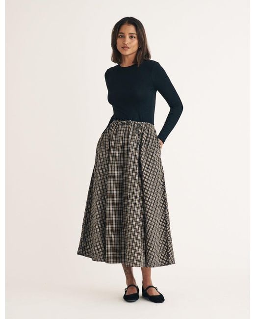 Nobody's Child Black Check Midi Skirt