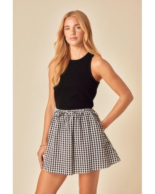 Nobody's Child Black Gingham Mini Skirt