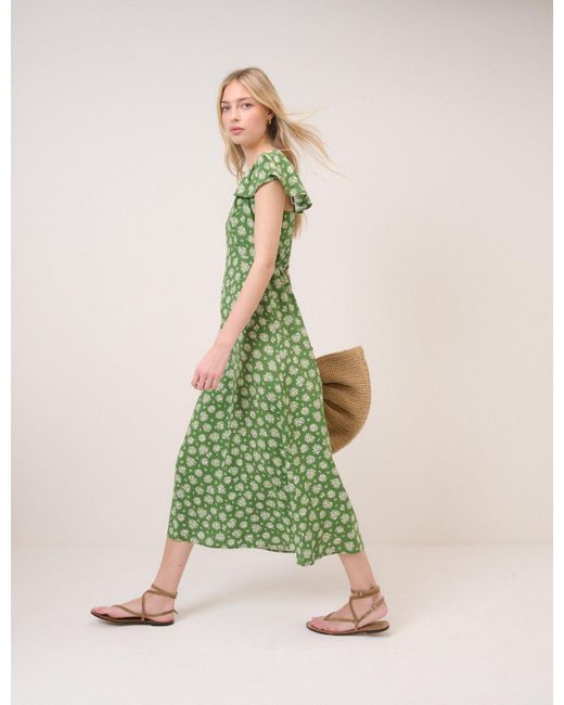 Nobody's Child Green Floral Elsie Midi Dress