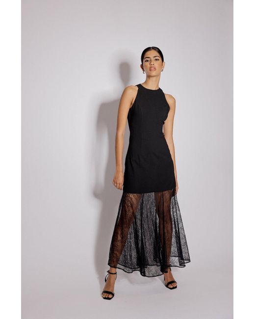 Nobody's Child Black Vanessa Lace Skirt Midi Dress