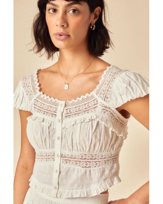 Nobody's Child Natural Lace Detail Top