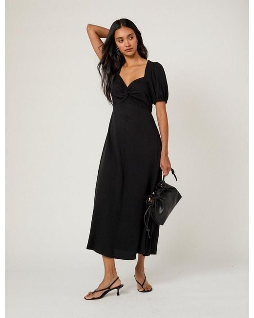 Nobody's Child Black Sweetheart Neck Tyla Midi Dress
