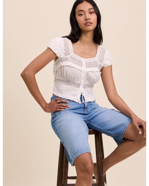 Nobody's Child Blue Drawstring Bermuda Denim Shorts