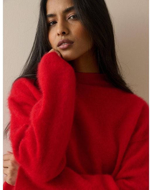 Nobody's Child Red Brushed Wool Jumper