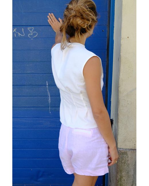 No Emotions UK Purple Linen Shorts
