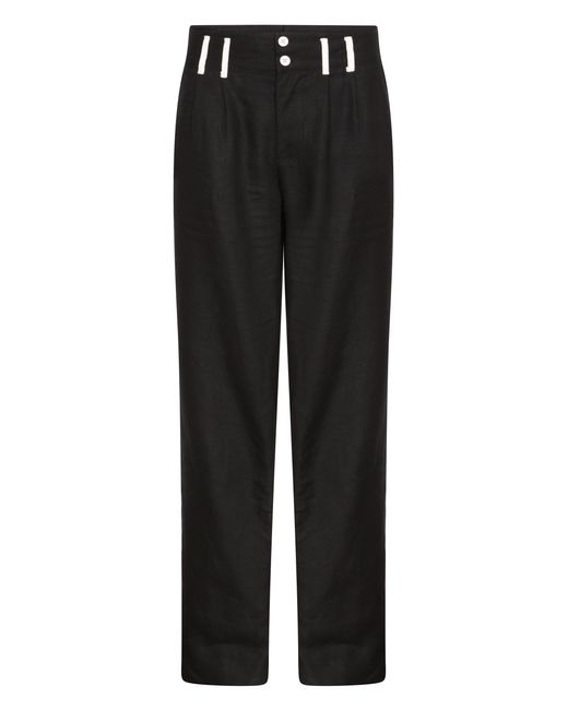 No Emotions UK Black Linen Trousers