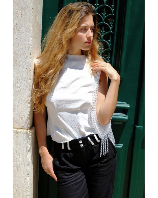 No Emotions UK Black Linen Trousers
