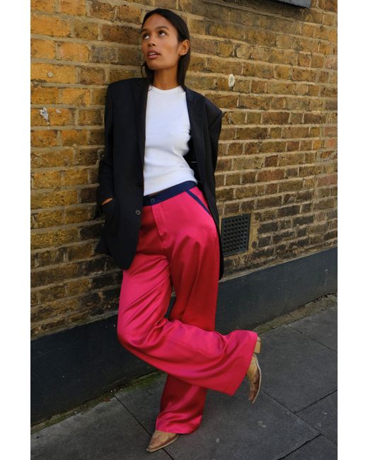 No Emotions UK Black Silk Trousers