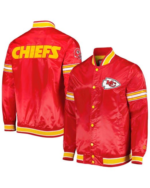 Starter Kansas City Chiefs Midfield Satin Fullsnap Varsity Jacket At