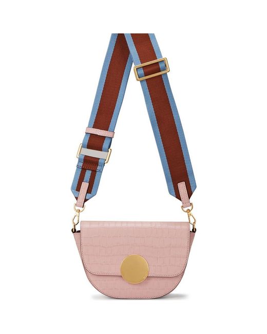 orYANY Pink Lottie Croc Embossed Crossbody Bag