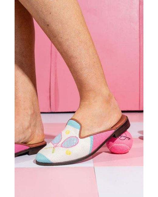PAIGE White Needlepoint Mule