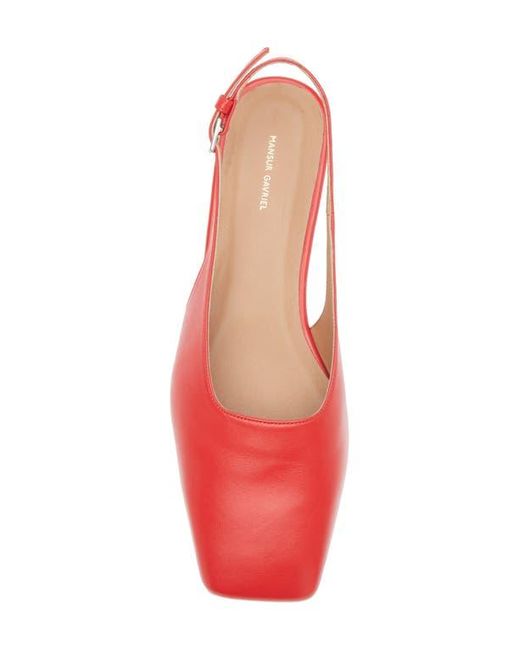 Mansur Gavriel Red Square Toe Slingback Flat