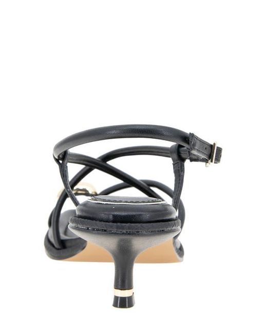 Kenneth Cole Black Gatlyn Ankle Strap Kitten Heel Sandal