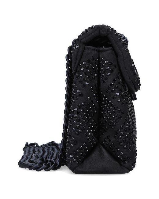 Kurt Geiger Black Mini Kensington Embellished Fabric Convertible Crossbody Bag