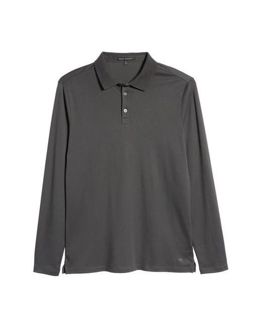 Robert Barakett Gray Georgia Long Sleeve Polo for men