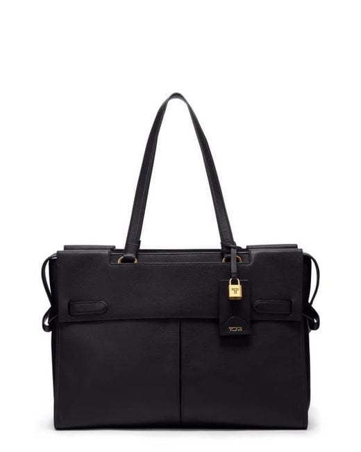 Tumi Black Large Agent Leather Tote