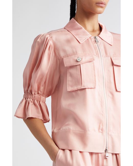 Cinq À Sept Pink Holly Ruffle Sleeve Jacket