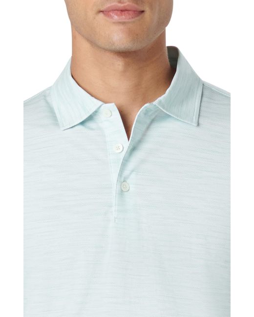 Bugatchi Blue Victor Ooohcotton Print Polo for men