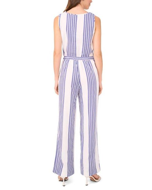 Halogen® Purple Stripe Linen Blend Wide Leg Pants