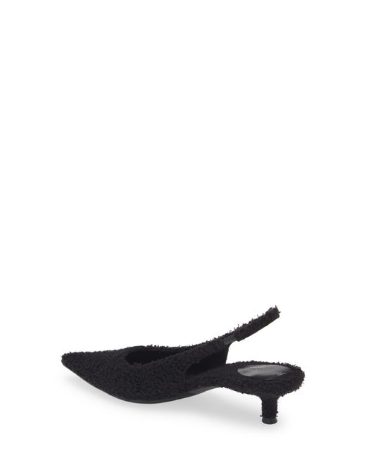 Jeffrey Campbell Black Persona Faux Shearling Pointed Toe Slingback Pump