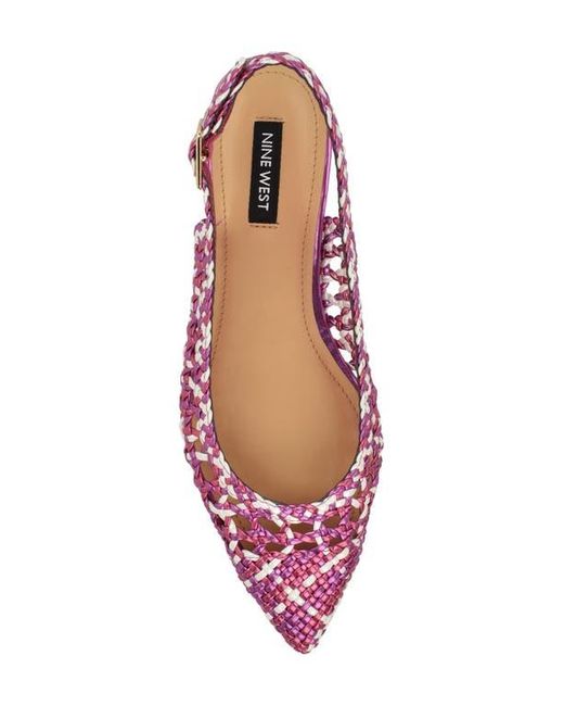 Nine West Pink Soel Slingback Pointed Toe Flat