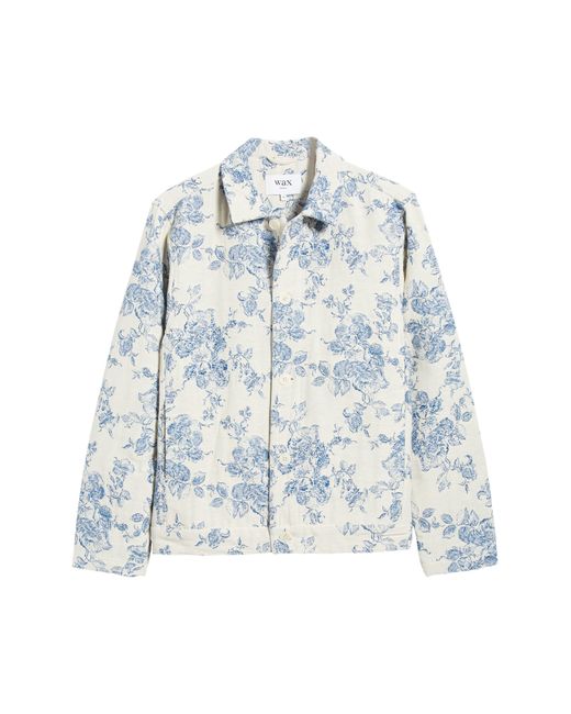 Wax London Blue iggy Floral Toile Jacquard Jacket for men
