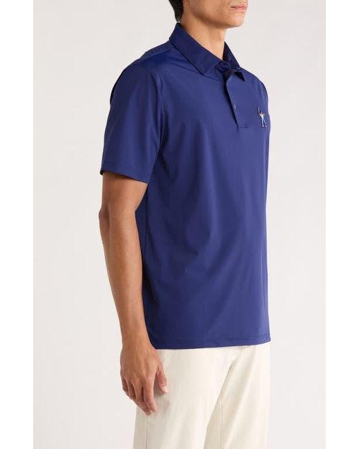 EASTSIDE GOLF Blue Snap Placket Performance Golf Polo for men