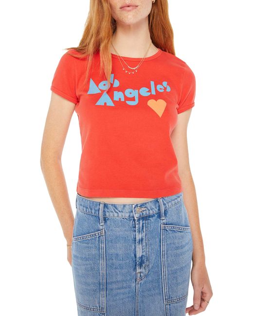 Mother Red The Itty Bitty Los Angeles Cotton Graphic Baby Tee
