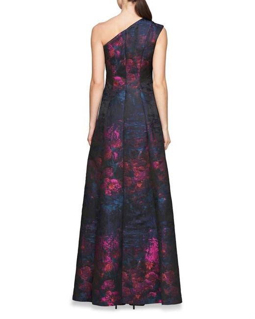 kay unger one shoulder gown
