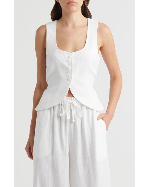 Faithfull The Brand White Stanze Linen Vest