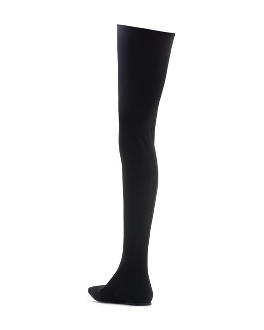 Dolce & Gabbana Black Lollo Pointed Toe Thigh High Boot
