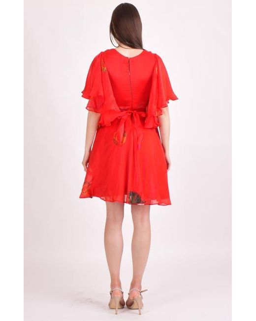 Ras Red Biha Hand Tie Dye Mini Sundress