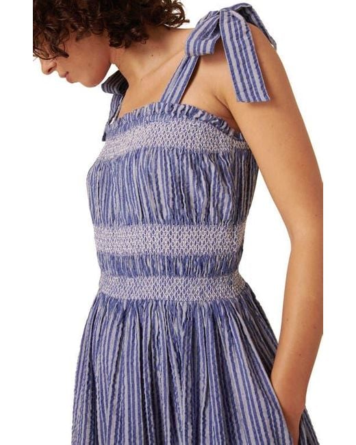 Nobody's Child Purple Marissa Stripe Organic Cotton Midi Sundress