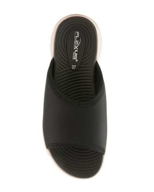 Flexus by Spring Step Black Haley Platform Wedge Slide Sandal