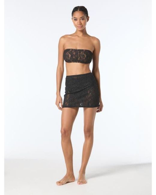 MICHAEL Michael Kors Black Lace Pull On Cover Up Skirt